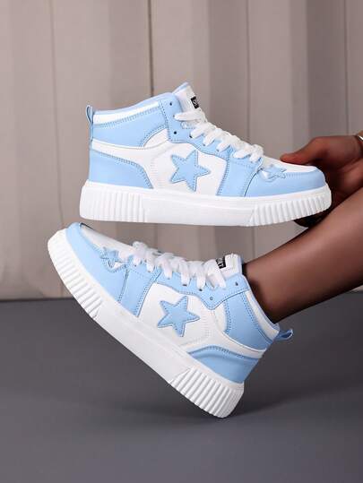 Teenagers' High-Top Casual Sports Shoes, Soft Sole, Comfortable, Fashionable For Outdoor Activities And Running