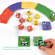 变脸魔方游戏，Uzzle游戏特惠，变脸积木游戏，变脸魔方游戏，表情匹配积木拼图，积木玩具，益智玩具，家庭对战游戏 - 彩色 - 查看 9