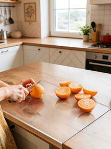 1块方形优质亚克力砧板 - 耐用纯色台面保护垫，带边缘，易于清洁，非纺织材质，仅限手洗 - 非常适合处理水果和蔬菜，完美的 情人节礼物 - 彩色 - 查看 1