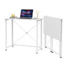 Folding Desk, Computer Table, Compact No Assembly, Study Table For Home Office, Craft Computer Desk, 80 X 45 X 74 Cm - MESA-8045-BLANCO. - Xem 3