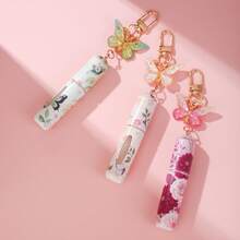 1pc Single-Pack Floral Pendant Perfume Spray Bottle, Marble Pattern Perfume Bottle With Keychain, Women's Crossbody Bag Decorative Pendant, Mini Perfume Sprayer, Birthday Gift, Holiday Gift, Travel Portable 5ml - 黃色 - 查看 4