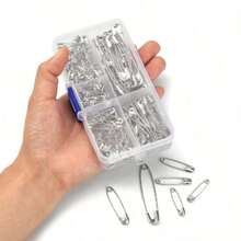 380pcs Assorted Safety Pins, Silver Color, Small Pins, Loose Pins, Large Pins, Clothing Pins, Apparel Accessories Pins, Bag Charms, School & Office Supplies, Shirt & Jacket Accessories, Christmas & Halloween Costume Pins, Fun & Cute Teacher Gifts, Clothing Accessories, Bag Charms - Multicolor - View 5