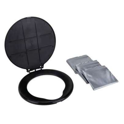 Camco 41549 - Juego de cubeta de Inodoro con Asiento 1 Unidad Tapa del Asiento del Cubo del Inodoro y Bolsas de Basura