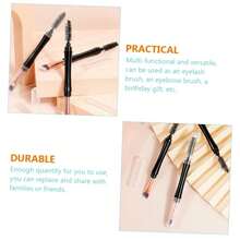 WOONEKY Kit de 10 piezas de brochas de maquillaje de doble extremo para cejas y pestañas, portátil, con tapa, ligero, separador de pestañas y aplicador de cejas para aplicación de maquillaje de ojos - Blanco - Ver 5