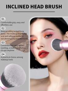 1pc Extendable Foundation Makeup Brush, Soft Bristles, Easy To Apply,Giveaways - Pink - View 8