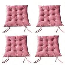 1pc Soft Striped Chair Cushion, With Ties, Square Thickened Heightening Pad, Suitable For Dining Room, Living Room, Office Chair, Seat Cushion, Cushion, Chair Pillow, Gaming Chair - Multicolor - View 11