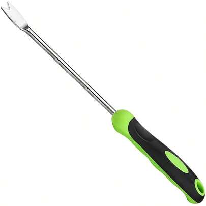 Dandelion Weeding V - Shaped Fork Easy Removal Stainless Steel Manual Weeder With Handle Plastic