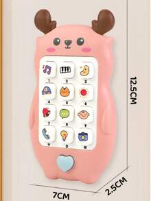 1 szt. realistyczny telefon dla dzieci w kształcie jelenia z kreskówek, podświetlany, muzyczny mini tablet dla dzieci, prezent urodzinowy dla chłopców i dziewcząt, zabawka dla dziewcząt, telefon dla dzieci - Wielokolorowe - Zobacz 8