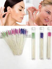 180/60支耳洞清洁线：彩色耳洞清洁棒，带收纳管，拉环清洁线，去除耳洞污垢，消除异味，防止堵塞，除臭防堵塞耳洞清洁线，男女通用耳部护理工具。 - 彩色 - 查看 8