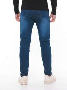 Men's Jeans With Lycra – Basic, Comfortable, And With A Perfect Fit | Premium Stretch Fabric | Ideal For Everyday Wear - 藍色的 - 查看 3