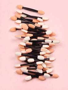 50Pcs Black Double-Ended Nail Art Sponge Magic Wand Gradient Manicure Brush With & Sticker Pen Nail Art Tools Women Home Solon - màu đen - Xem 2