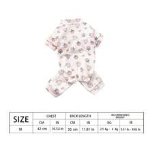 1件卡通狗印花舒适粉色宠物服 - 柔软的宠物服装，饰有可爱的粉色兔子和草莓图案，非常适合作为狗狗睡衣和家居服，适合各种尺寸的猫狗，是春秋季的理想选择。 - 彩色 - 查看 9