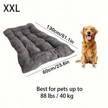 Autumn Winter Warm Plush Flannel Dog Bed Mat - Non-Slip Bottom Rectangle Pet Sleeping Pad, Universal Size For Small Medium And Large Dog Breeds, Ultra Soft Cozy Pet Bed Ideal For Golden Retrievers Labradors And Other Large Dogs, Essential Warm Pet Accessory For Indoor Use - 灰色50*90cm - 查看 3