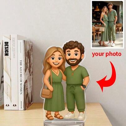 Customized Portrait Standee, Personalized Digital Portrait Art, Customized Photo Cartoon Acrylic Plaque, Customized Photo Decorations, High-Definition Acrylic Printing, Double-Sided Mirror Effect, Home And Automotive Decor, Wedding Souvenirs, Personalized Acrylic Memorabilia, Anniversary Gifts, Perfect Memento For Special Ones, Personalized Photo Display Stand, Wedding Gifts, Birthday Gifts