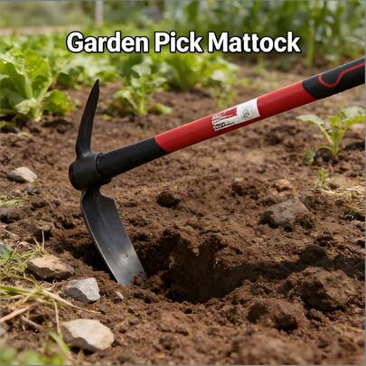 Dual-Sided Steel Garden Pick Mattock – 2.5 Lb Lightweight Fiberglass Handle | Outdoor Chores Must-Have