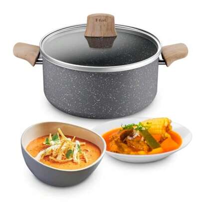 CYPNT-fal Olla 24cm con tapa Healthy Cook con Antiadherente Mineralia para un perfecto deslizamiento Hecho en Francia con Termo-Señal B7014682Fashion