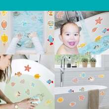 CYPN2 Juegos de Pegatinas para Bañera - Pegatinas Antideslizantes para Bañera Pegatinas de Animales de Peces de Colores Mate Material de PVC and Colorido para Baby ShowerFashion - como en la foto - Ver 4