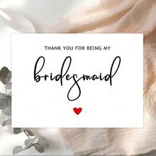 感谢你成为我的伴娘卡片，感谢卡，感谢首席伴娘感谢卡，婚礼感谢卡，伴娘卡 - 彩色 - 查看 1