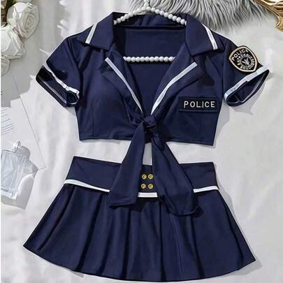 角色扮演服装套装：空姐制服、制服、可爱学生制服、情人节/圣诞节夜店表演服、女士服装套装、派对礼服套装（3 件套）