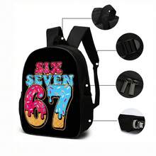 三件套包括学生背包、午餐包、铅笔盒、时尚轻便大容量多功能包 - 彩色 - 查看 3