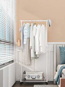 三层移动式衣架，带轮，节省空间，单/双杆衣柜收纳架，尺寸：60厘米 x 35厘米 x 130厘米，容量：8-10件衣物，重量：1200克