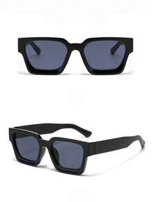 1pc Thick Square Frame Unisex Fashion Eyeglasses, Suitable For Street Style, Bars, Clubs, Music Festivals, Fits All Face Shapes