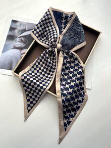 1条女士时尚波点小丝巾，可作装饰领巾、发圈或头巾使用 - 彩色 - 查看 1