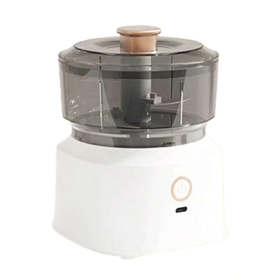 Cordless Electric Meat Grinder And Baby Food Maker | 4-In-1 Multifunctional Chopper For Garlic, Nuts, And Purees | Built-In Battery, Portable Mini Kitchen Chopper | Compact And Easy-To-Clean Design With Built-In Blender (White)