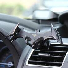 Stylish Bat Shaped Gravity Car Phone Holder, Creative Car Air Vent Phone Mount, Unique Phone Stand, Auto Accessories, Gift For Men, Compatible With IPhone & Android, Birthday Gift, Summer Breathable Phone Holder, Gift For Family And Friends - Black - View 1