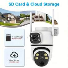 Dual Lens Solar IP Camera 4MP 2K Wireless Surveillance Camera WiFi For Smart Home Night Vision With People Detection CCTV - Multicolor - View 4