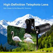 32x Telephoto Lens For Mobile Phone, Multi-Coated HD Lenses, Camping Equipment, Camping Essentials - Black - View 5
