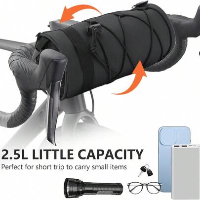 2,5L lätt cykelstyrväska - justerbar allt-i-ett-cykelryggsäck för racer-/mountainbikes, cykelpackning och reseäventyr
