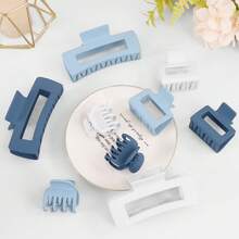 9 Pcs Hair Clips For Women, 3 Styles Hair Clips Small Medium Big Claw Clips For Thin Thick Hair, Strong Hold Nonslip Hair Claw Clips Hair Accessories (Blue) - Màu xanh lam - Xem 3