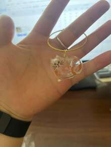 1pc Transparent Cat Hair Capsule Pendant, Pet Hair Memorial Keychain, Suitable For Cat Lovers, Can Be Used As Bag Charm Or Room Decor - Multicolor - View 11