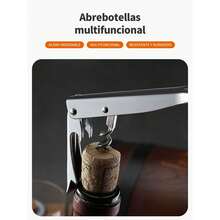 Abrebotellas de Acero Inoxidable Resistente - con Mecanismo de Palanca, Agarre Antideslizante para Vino, Cerveza, Refresco, Champán - Acabado Metálico Elegante - Perfecto para Hogar, Bar,, Cocina - Regalo para Fiestas, Graduació, Mudanza - Fácil de Limpiar y Duradero - Estilo uno - Ver 2