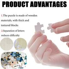 Personalized Wooden Puzzle, Personalized Photo Portrait Puzzle, Birthday Gift, Customized Puzzle Souvenir For Special Occasions, Couple Portrait Puzzle, Travel Photo Puzzle, Anniversary Custom Photo Puzzle, Graduation Class Photo Puzzle, Family Gathering Custom Puzzle, Holiday Custom Puzzle Gift, Wooden Creative DIY Gift, Couple, Parent-Child, Family Memorial Birthday Gift, Room Decor - Black - View 5