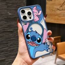 This Disney Lilo & Stitch Phone Case, Featuring Stitch And Angel Cartoon Characters, Boasts A Cute And Playful Design, A Simple And Stylish Appearance, And A Smooth And Comfortable Feel. It Features A Magnetic Back, Camera Protection, A Transparent And Fashionable Back Panel, And Reinforced Corners For Effective Drop Protection, Making It An Ideal Choice For Young People. This Phone Case Is Compatible With IPhone 17/16/15/14/13/...12/11/XR/XS/X Series And SamsungGalaxy S22, S23, S24, And S25 Series Phones. It's The Perfect Gift For Friends And Family. - màu đen - Xem 6