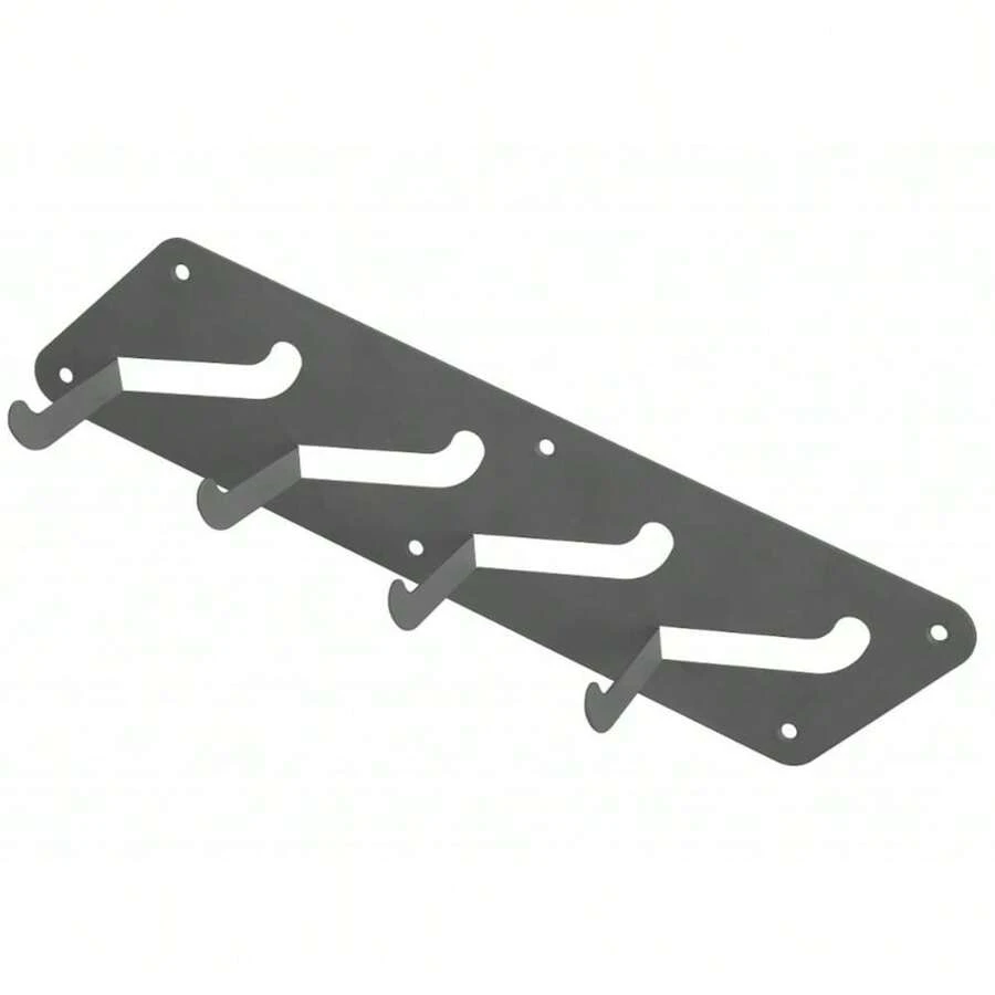 Suporte Cabideiro 4 Ganchos de Parede Cinza Roupas Banheiro Quarto Lavanderia - Cinza - Visão 1