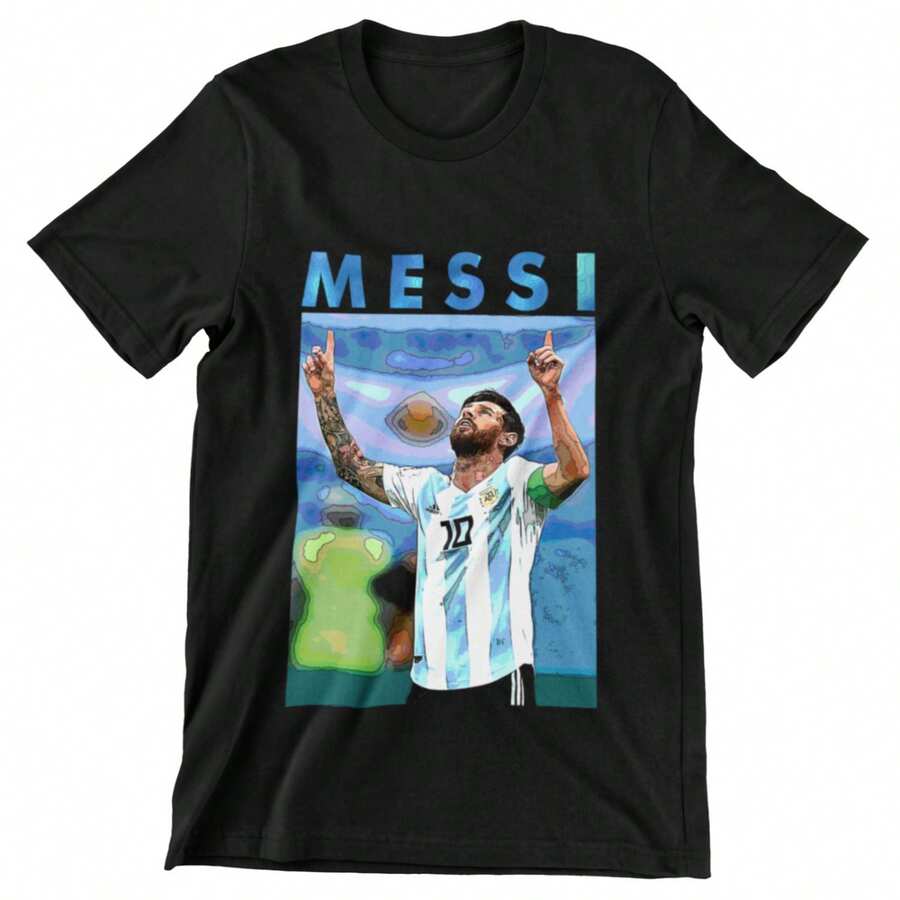 Lionel Messis Argentina National Football T-Shirt - màu đen - Xem 1