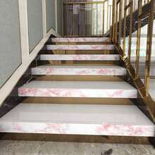 5米/卷，自粘粉色大理石纹壁纸，可移除，防水，适用于墙面翻新、台面、橱柜和抽屉粘贴，多用途自粘壁纸，装修贴纸，可移除墙板，壁纸，壁纸，春季装饰，让您的家焕然一新，Rama装饰贴纸 - 彩色 - 查看 3