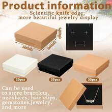 ¡RecomendadoTenceur 100 cajas de regalo de San Valentín para joyería de cartón kraft a granel para collar, aretes, pulsera, paquete de almacenamiento, 3.2x2x1.2 in, Cartón¡Top de Temporada - café, Negro, Blanco - Ver 3