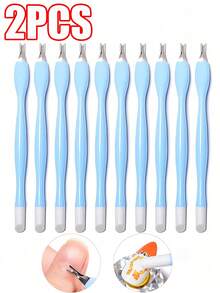 50pcs/20pcs/2pcs Double-Headed Exfoliation Tools, Exfoliation Forks, Nail Press Sticks, Nail Press Tools, Nail Tools, Double-Headed Nail Auxiliary Tools, Nail Salon - Baby Blue - View 9