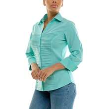 CYPNZac and Rachel Manga 3/4 con puños y Botones en la Parte Superior con Inserciones de Punto Acanalado para un Ajuste cómodo Blusas para MujerFashion - 227567169 - Ver 4