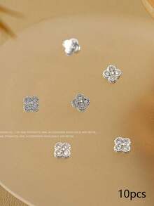 10件装奢华优雅闪亮美甲装饰品、美甲贴纸、女士美甲配件