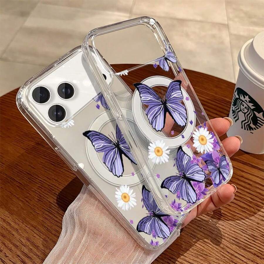 Cartoon cute butterfly Phone case Suitable for MOTO G85 G45 G34EDGE50PROEDGE60STYLUS EDGE60 Halloween gift, Easter gift, gift for friends, gift for family. Transparent magnetic case - Mariposa magnética transparente 17-SKU1-RKWVJU de dibujos animados - Ver 1