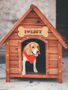 1 pieza Placa personalizada "Amo a mi perro", Etiqueta de nombre de perro personalizada, Placa de nombre de perro de madera, Placa personalizada con forma de hueso de perro - Multicolor - Ver 3