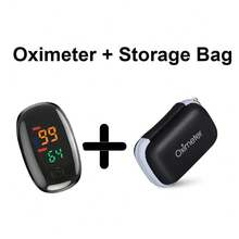 指尖脉搏血氧仪、心率监测器、血氧饱和度监测器，带挂绳和收纳盒