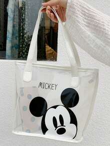 Mickey Mouse Transparent Handbag - Elegant Black Edged Women's Shoulder Bag - Fashionable Transparent Tote, Suitable For Daily Commute And Shopping - Minimalist Mickey Design - Stylish Large Capacity Travel Organizer - Multicolor - View 4