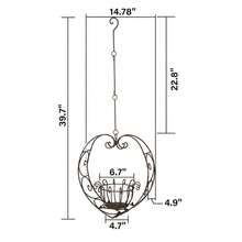 Hanging Plant Holder,Wrought Iron Heart Shape Plant Pot Holder, Indoor & Outdoor Hanging Planters Holder For Patio, Porch, Bedroom, Living Room(Raw Embroidery Color) - RusticBrown - View 3