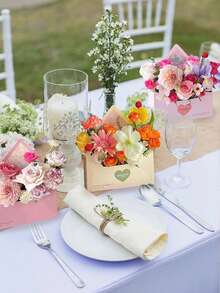 5pcs Love Letter Flower Bouquet Gift Box, Handheld Flower Box, DIY Creative Envelope Viral Floral Folding Gift Box, Fresh Flower Packaging Box - Multicolor - View 8